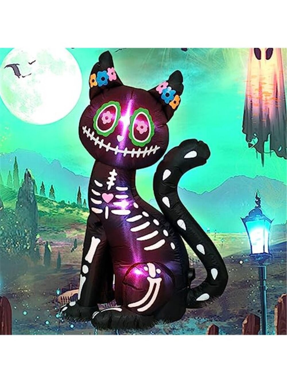 TRMESIA 4FT Halloween Inflatable Blow up Black Cat Outdoor Decoration